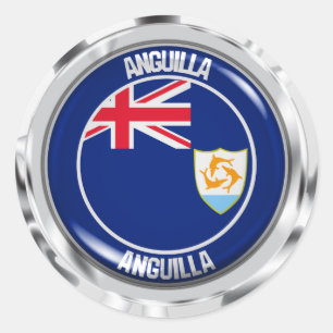 Anguilla Round Emblem Classic Round Sticker
