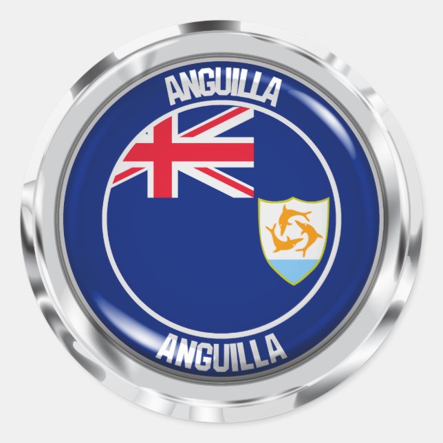 Anguilla Round Emblem Classic Round Sticker (Front)