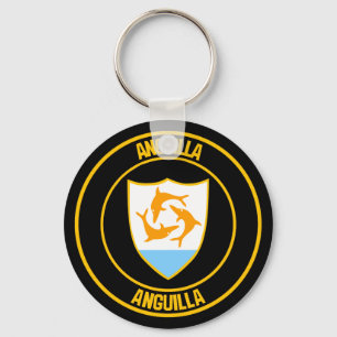 Anguilla Round Emblem Key Ring