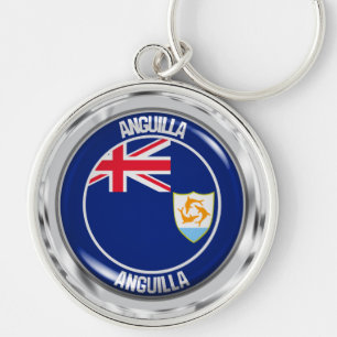 Anguilla Round Emblem Key Ring