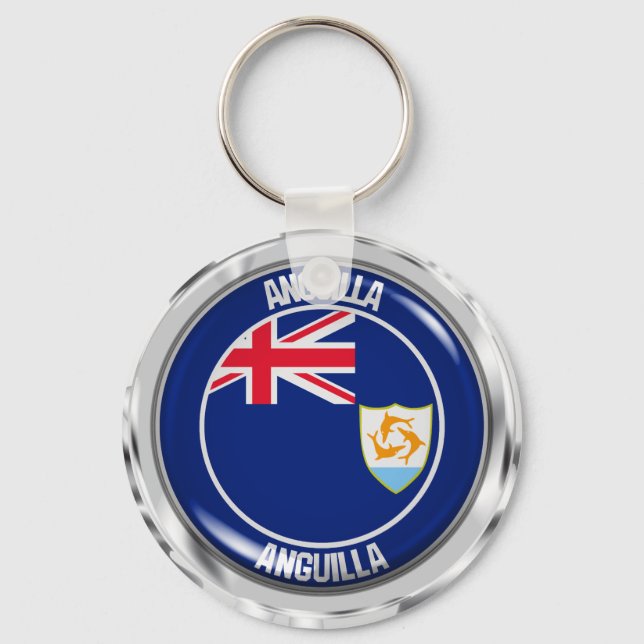 Anguilla Round Emblem Key Ring (Front)