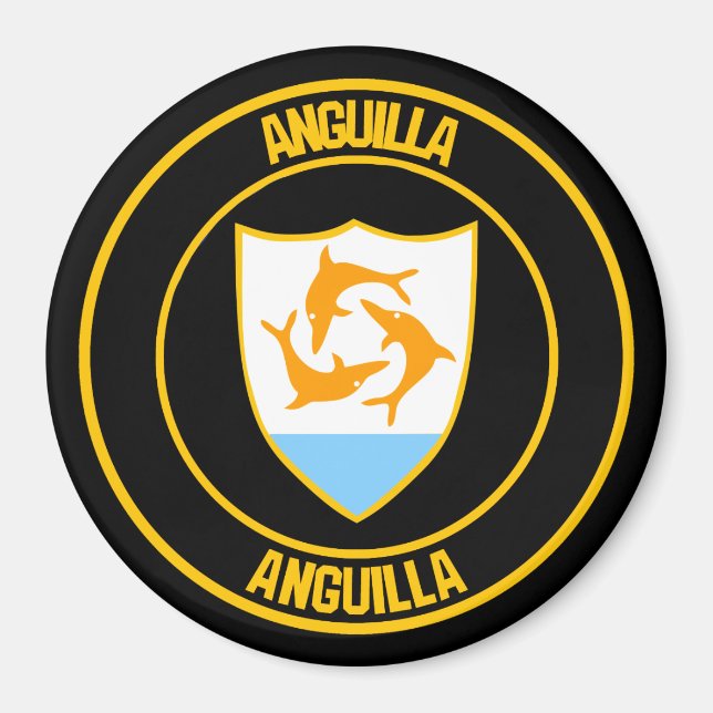 Anguilla Round Emblem Magnet (Front)
