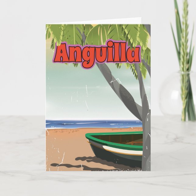 Anguilla vintage travel poster. holiday card (Front)