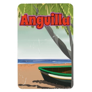 Anguilla vintage travel poster. magnet