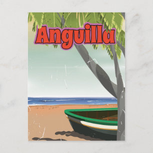 Anguilla vintage travel poster. postcard