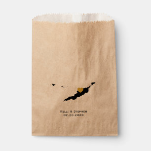 Anguilla Wedding Favour Treat Sacks, Map Gift Bags