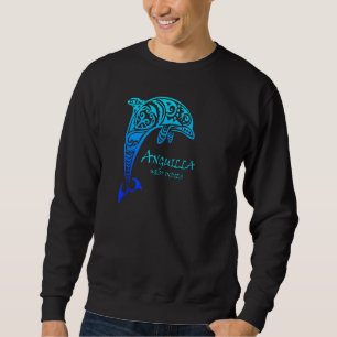 Anguilla West Indies Vintage Retro Tribal Dolphin Sweatshirt