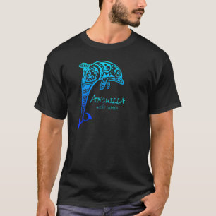 Anguilla West Indies Vintage Retro Tribal Dolphin T-Shirt