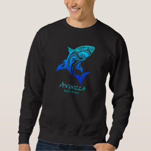 Anguilla West Indies Vintage Retro Tribal Shark Va Sweatshirt