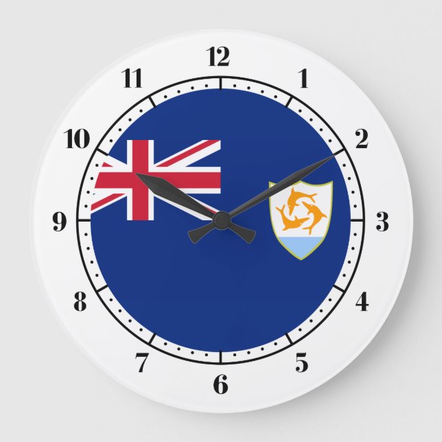 Anguillian flag large clock (Front)