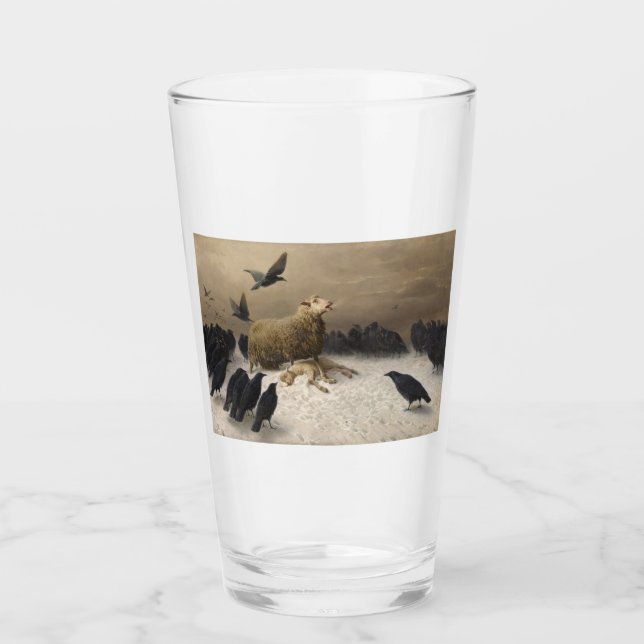 Anguish: Sheep with a Dead Lamb Glass (Front)