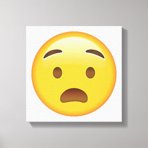 Anguished Face - Emoji Canvas Print