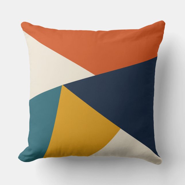 Angular Balance Navy Gold Teal Cushion (Front)