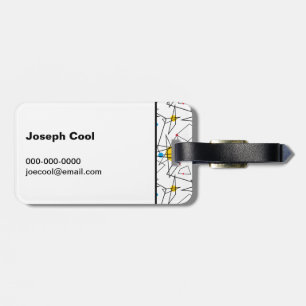 Angular Geometric Retro Pattern Personalised Luggage Tag