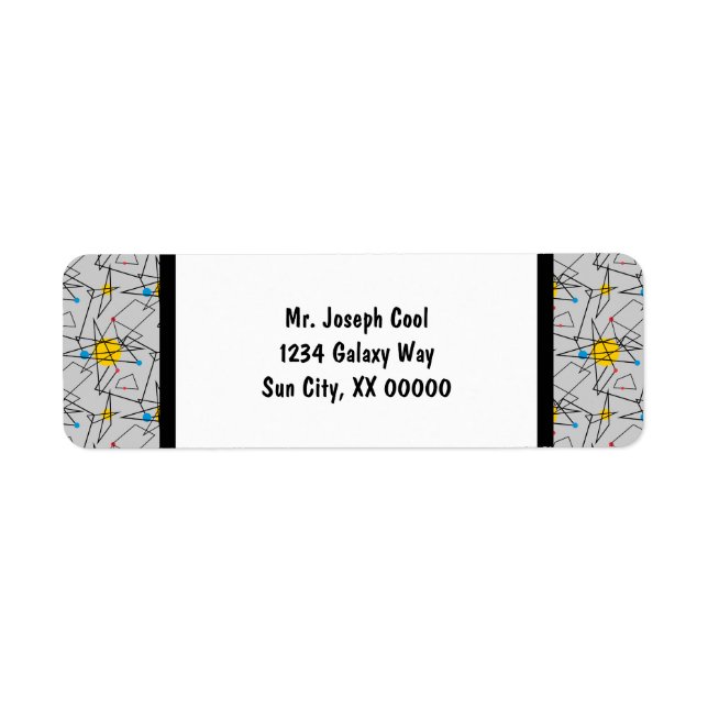 Angular Geometric Retro Pattern Return Address Label (Front)