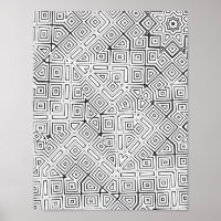 Angular Maze Grid Colouring Page Pattern Design
