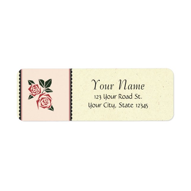 Angular Roses Return Address Label (Front)