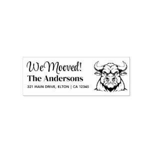 Angus Bull Personalise Cow Return Address Self-inking Stamp