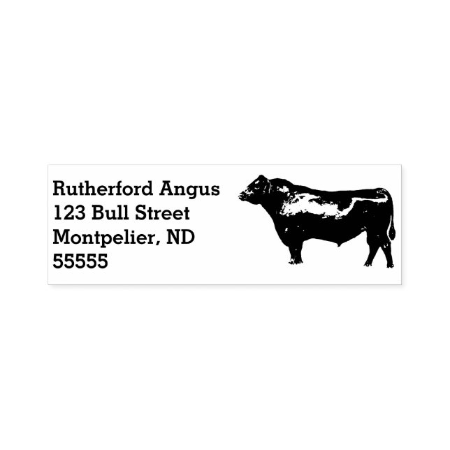 Angus Bull Return Address  Self-inking Stamp (Design)