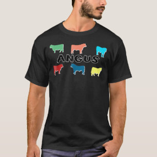 Angus Cow Farm Farmer Beef Black Bovine T-Shirt