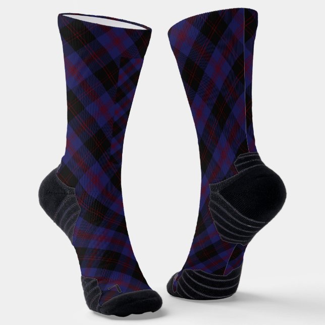 Angus District Tartan Scottish Plaid Socks (Angled)