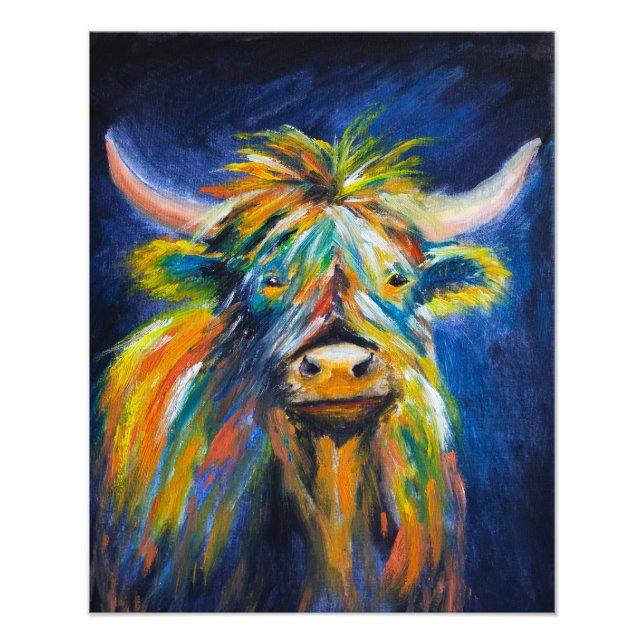 Angus Highland Cow Photo Print (Front)