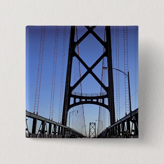 Angus L Macdonald Bridge, Halifax, Nova 15 Cm Square Badge (Front)