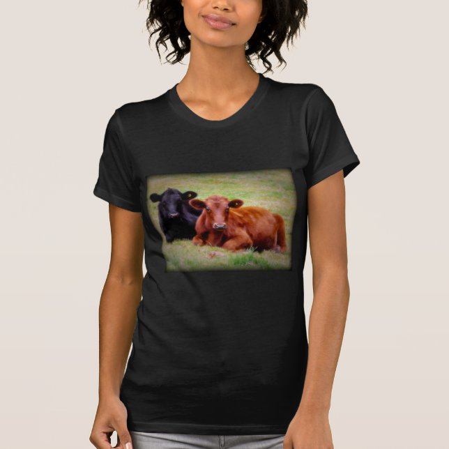 Angus Love - Pair of Cattle Side by Side T-Shirt (Front)