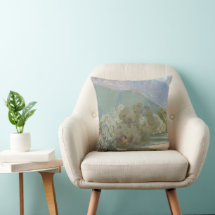Aniene River Breathtaking Art Nouveau Landscape Cushion
