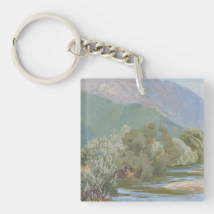 Aniene River Breathtaking Art Nouveau Landscape Key Ring