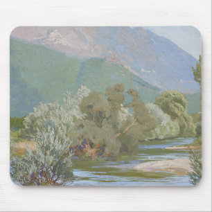 Aniene River Breathtaking Art Nouveau Landscape Mouse Pad