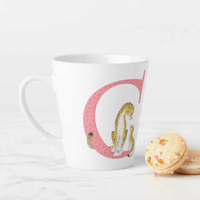 Animal ABC C is for cheetah latte mug (In Situ)
