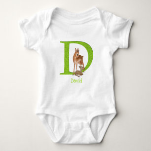 Animal ABC D is for dik-dik baby bodysuit