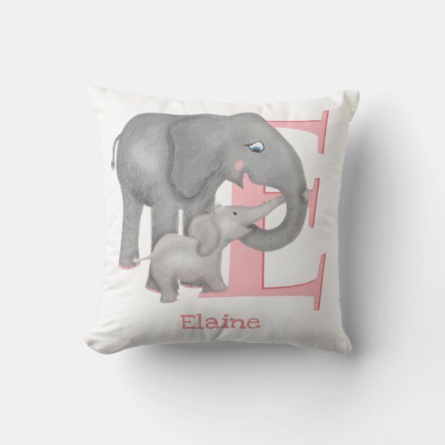 Animal ABC E is for elephant cushion (Front)