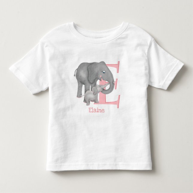 Animal ABC E is for elephant T-shirt (Front)