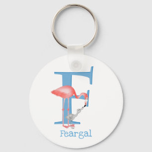 Animal ABC F is for flamingo key ring
