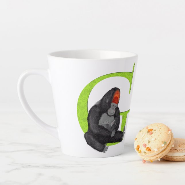 Animal ABC G is for gorilla latte mug (In Situ)