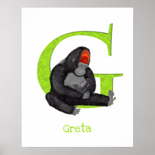 Animal ABC G is for gorilla print