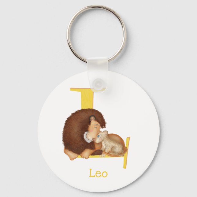 Animal ABC L is for lion key ring (Front)