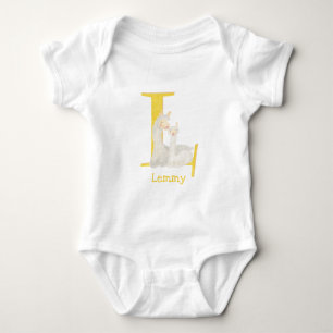 Animal ABC L is for llama baby bodysuit