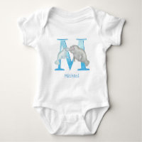 Animal ABC M is for manatee baby bodysuit