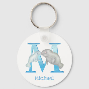 Animal ABC M is for manatee key ring