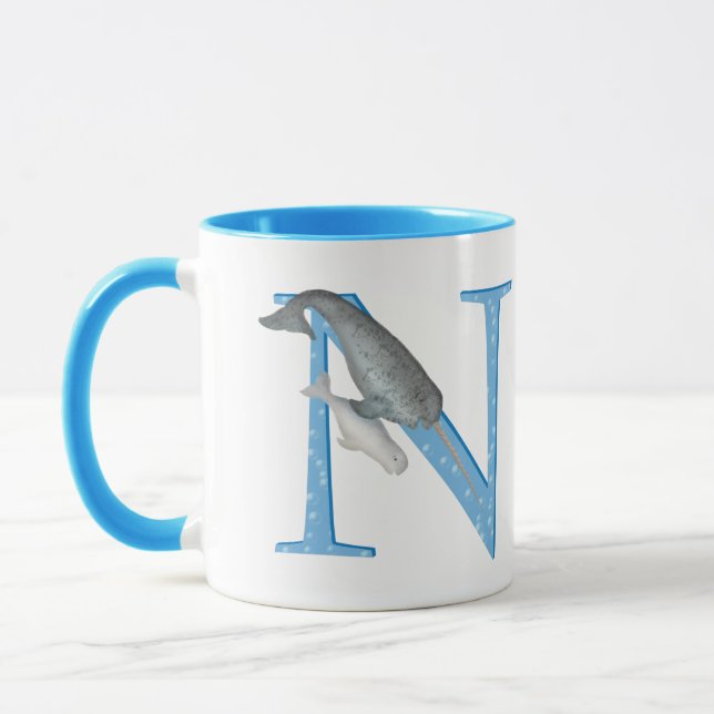 Animal ABC N is for narwhal mug (Left)