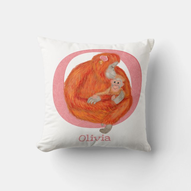 Animal ABC O is for orangutan cushion (Front)