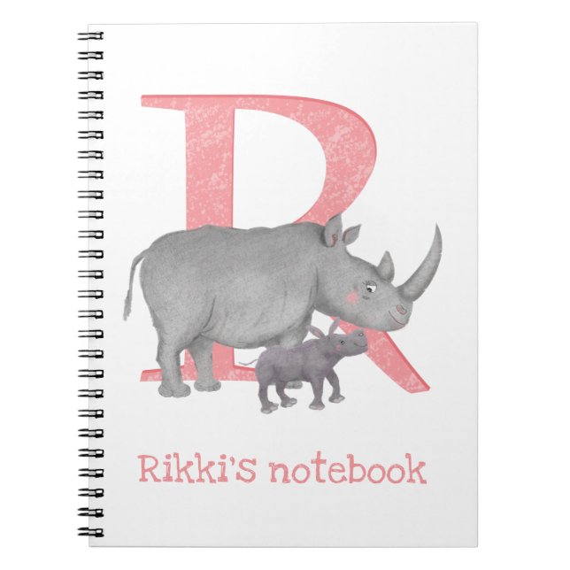 Animal ABC R is for rhino notebook (Front)