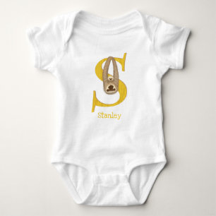 Animal ABC S is for sloth baby bodysuit