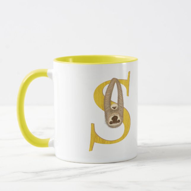 Animal ABC S is for sloth mug (Left)