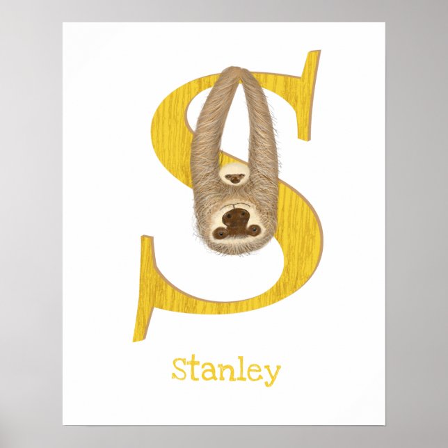 Animal ABC S is for sloth print (Front)