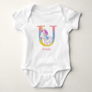Animal ABC U is for unicorn baby bodysuit
