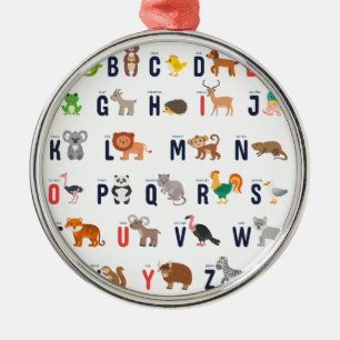 Animal ABCs - Alphabet Metal Tree Decoration